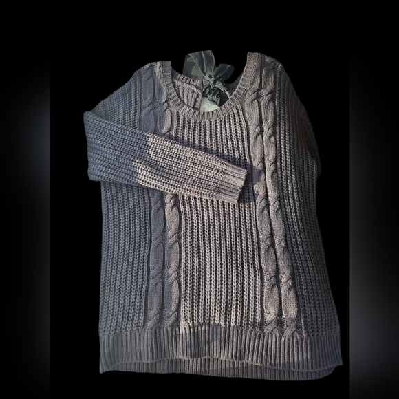 NWOT Torrid Tie Back Cable Knit Sweater - Picture 5 of 9